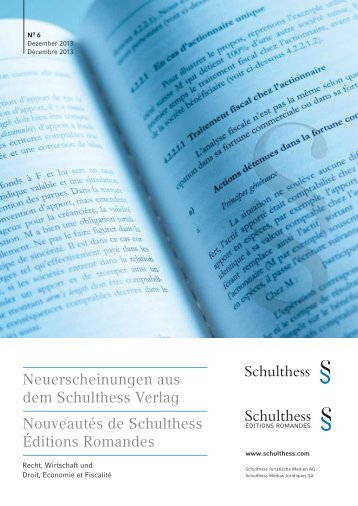 Neuerscheinungen aus dem Schulthess Verlag Nouveautés de ...