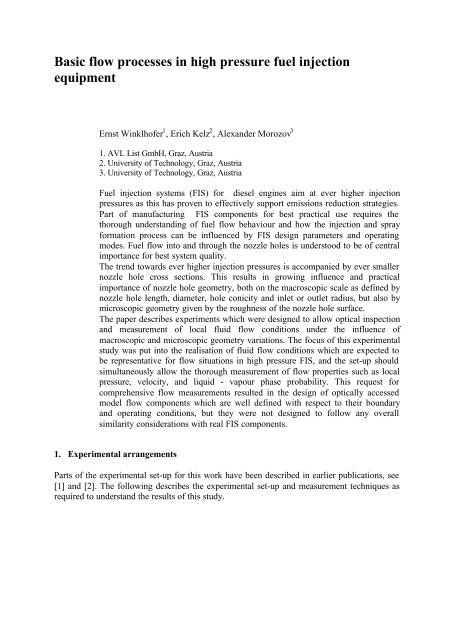 Basic flow processes in high pressure fuel injection ... - ILASS-Europe