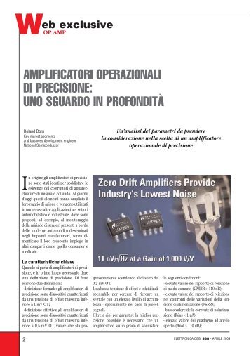 AMPLIFICATORI OPERAZIONALI DI PRECISIONE: UNO SGUARDO ...