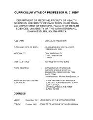 CURRICULUM VITAE OF PROFESSOR M. C. KEW - Hepatitis ...