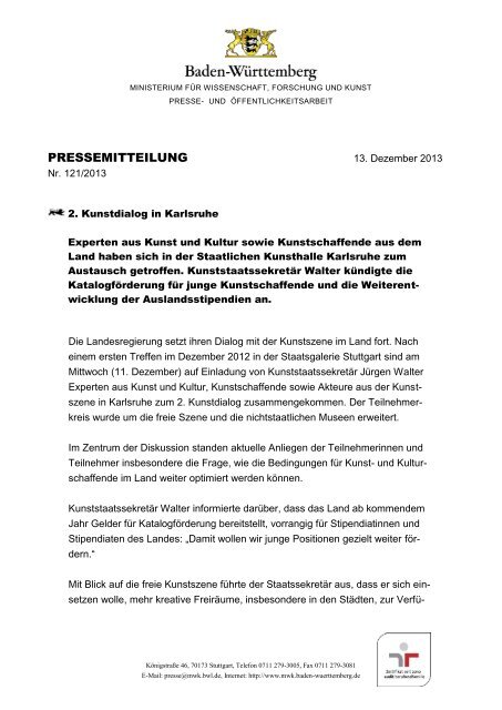 pressemitteilung - Ministerium für Wissenschaft, Forschung und ...