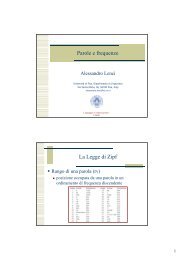 Parole e frequenze La Legge di Zipf - Cnr