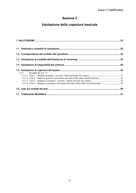 ItalWordNet: Rete Semantico-Lessicale per l'Italiano - Cnr