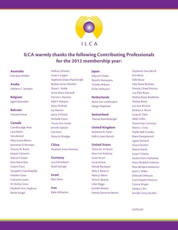 2012 Contributing Professionals - International Lactation Consultant ...