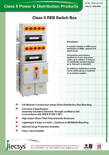 Class II REB Switch Box Class II Power & Distribution ... - iLECSYS