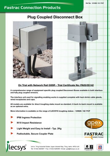 specification sheet - iLECSYS