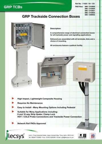 GRP TCBs GRP Trackside Connection Boxes - iLECSYS