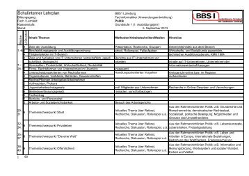 Schulinterner Lehrplan - BBS I - Lüneburg