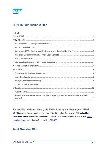 SEPA in SAP Business One - wp.Data