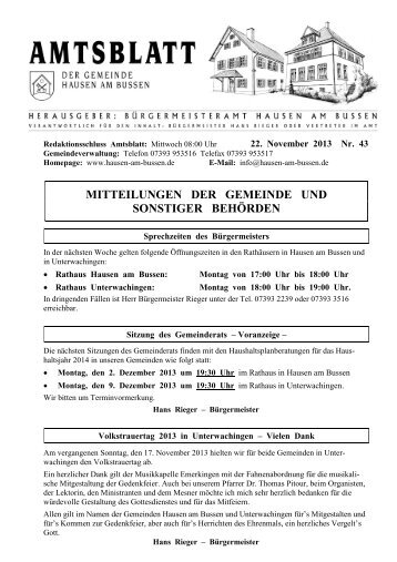 Aktuelles Amtsblatt im PDF-Format laden. - Gemeinde Hausen am ...