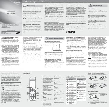 safety and usage information user manual - Ilex