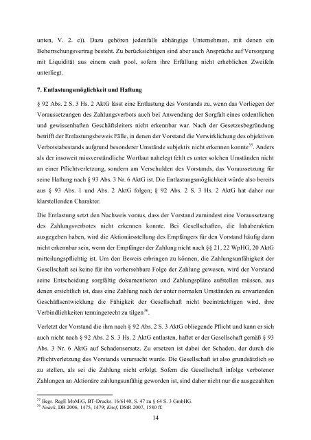 Das Zahlungsverbot nach Â§ 92 Abs. 2 Satz 3 AktG - Institute For Law ...