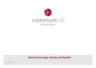 communicall - Präsentation Inbound - communicall GmbH