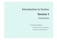 Introduction to Syntax Session 1