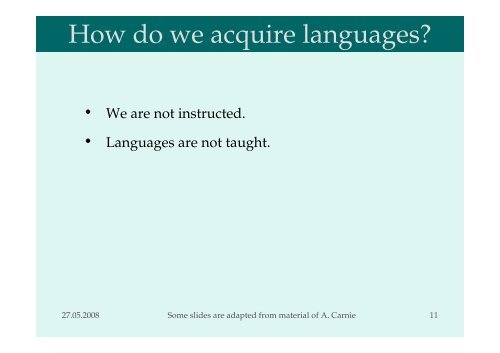 Introduction to Syntax Session 1