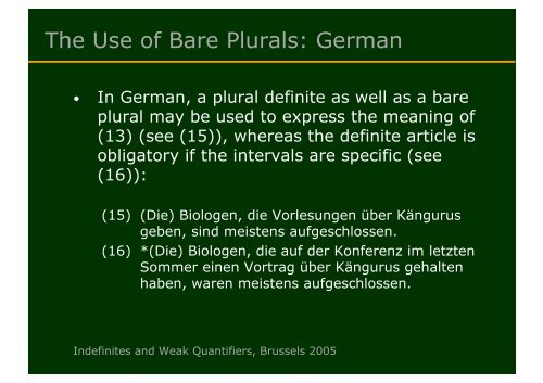 The Case of Bare Plurals and Plural Definites. - Institut für Linguistik ...