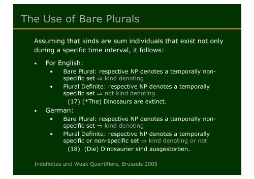 The Case of Bare Plurals and Plural Definites. - Institut für Linguistik ...
