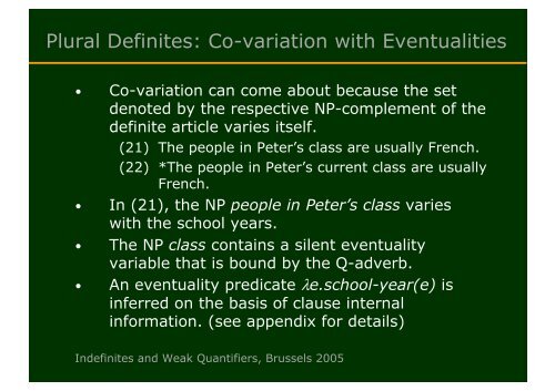 The Case of Bare Plurals and Plural Definites. - Institut für Linguistik ...