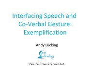 Interfacing Speech and Co-Verbal Gesture: Exemplification