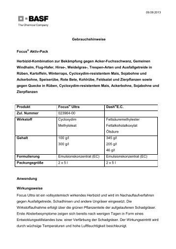 GA Focus Aktiv-Pack - BASF Pflanzenschutz Deutschland