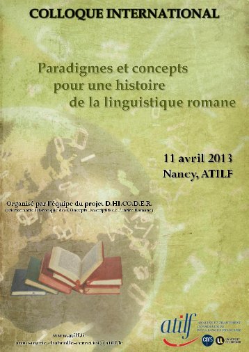 Les concepts clés de la linguistique romane - Atilf