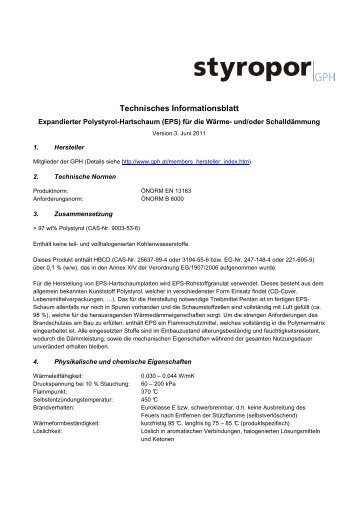 EPS -; Technisches Informationsblatt