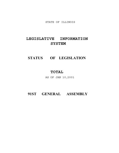 legislative information system total - Illinois General Assembly