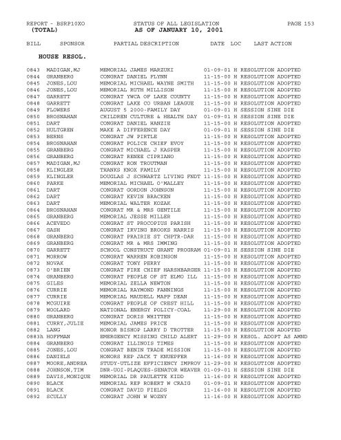 legislative information system total - Illinois General Assembly