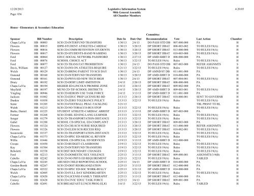 committee status report-house.pdf - Illinois General Assembly