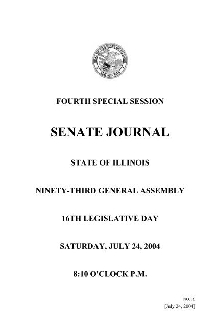 SENATE JOURNAL - Illinois General Assembly