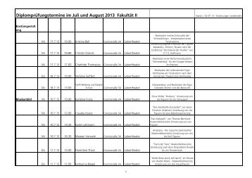 Diplomprüfungstermine im Juli und August 2013 ... - HfBK Dresden