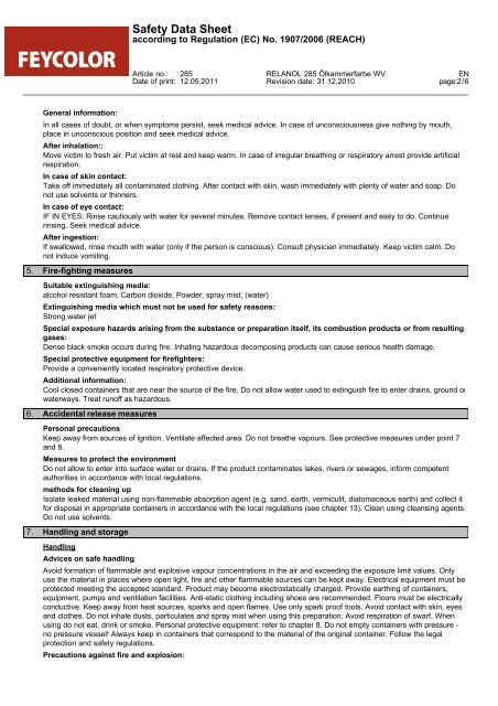 Safety Data Sheet - Feycolor Gmbh