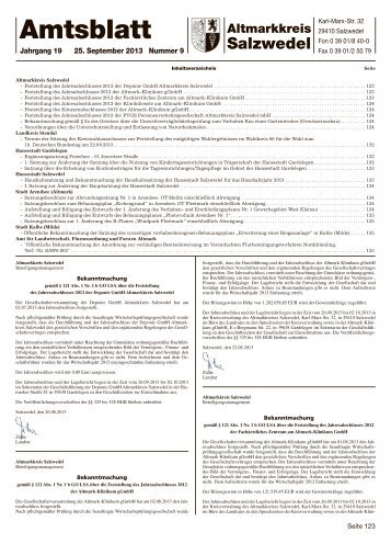 Amtsblatt Nr. 9 vom 25.09.2013 (pdf 2,03 MB) - Altmarkkreis Salzwedel