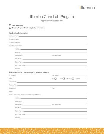 Illumina Core Lab Program
