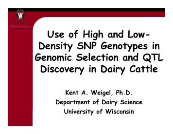 Use of High and Low- Density SNP Genotypes in Genomic ... - Illumina