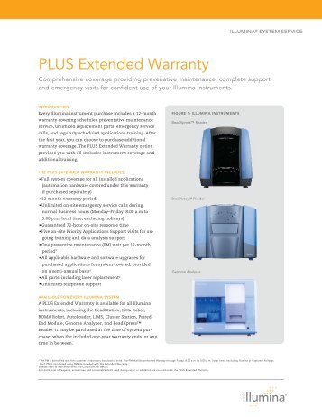 PLUS Extended Warranty - Illumina