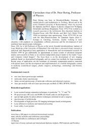 Curriculum vitae of Dr. Peter Hering, Professor of Physics: - ILM