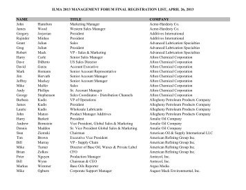 ILMA 2013 MANAGEMENT FORUM FINAL REGISTRATION LIST, APRIL 26, 2013 ...