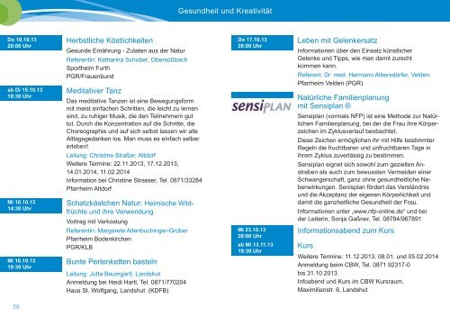 Programm Herbst/Winter 2013/14 - Christliches Bildungswerk ...