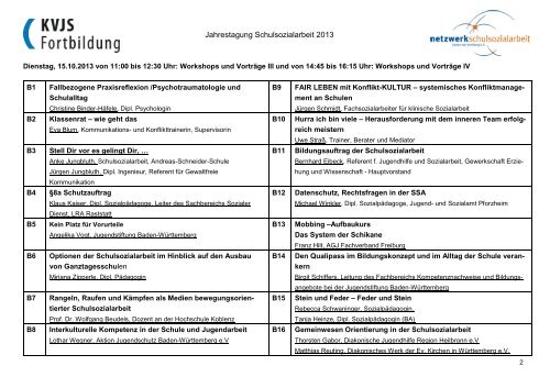 Jahrestagung Schulsozialarbeit 2013 - Kommunalverband für ...