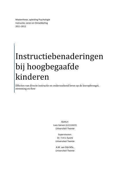 master thesis psychologie utwente master thesis psychologie utwente