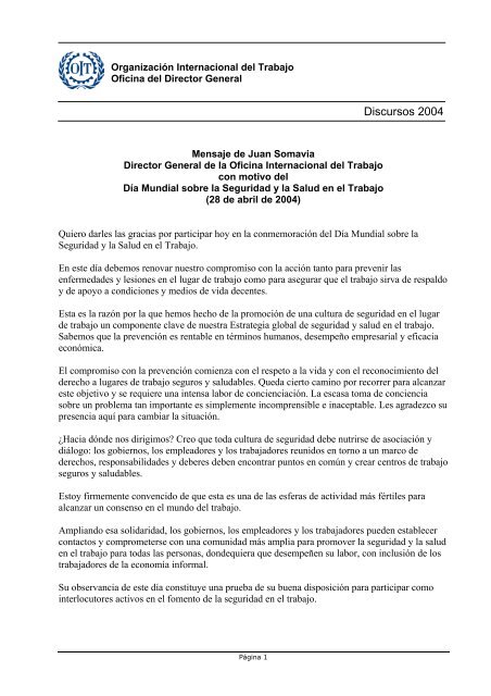 Daa Mundial Sobre La Seguridad Y La Salud En El Trabajo Pdf