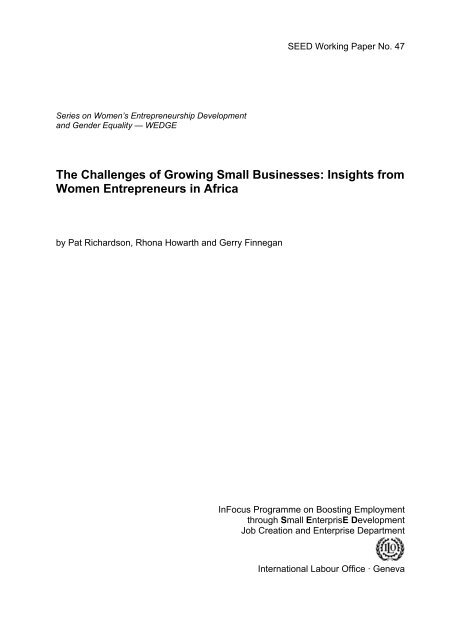 The Challenges of Growing Small Businesses - International Labour ...
