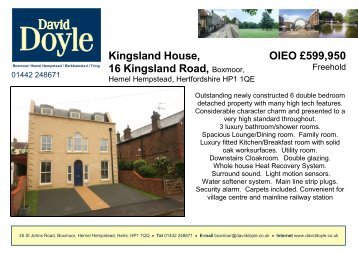 Kingsland House, 16 Kingsland Road, Boxmoor, OIEO £599,950