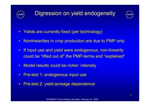 Estimating supply response of the CAPRI crop sector CAPRI