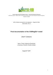 Final documentation of the CGERegEU+ model