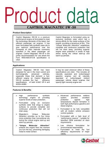 CASTROL GTX MAGNATEC 5W-30 update