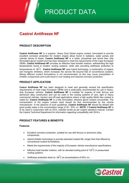 Castrol Antifreeze NF