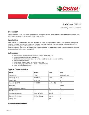 SafeCoat DW 37 - Industrial Lubricants & Services Limited