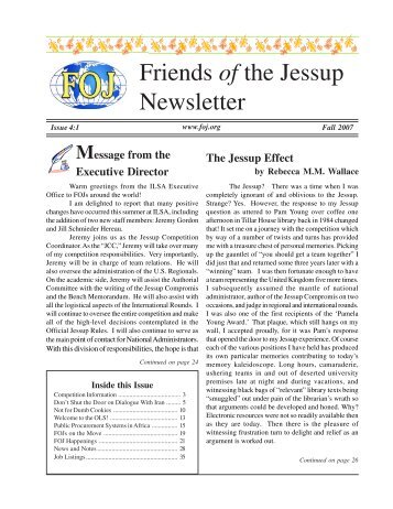 Friends of the Jessup Newsletter - International Law Students ...
